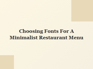 Typography for Modern Minimalist Menus